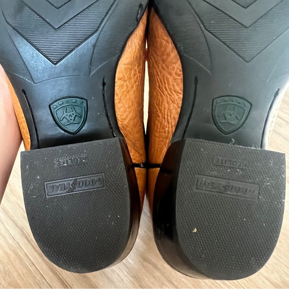 Ariat Men’s Brown & Black Leather Cowboy Work Boots size 10 wide - Picture 7 of 11